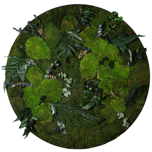 Mosschilderij Cirkel Staal - Jungle Style Wild