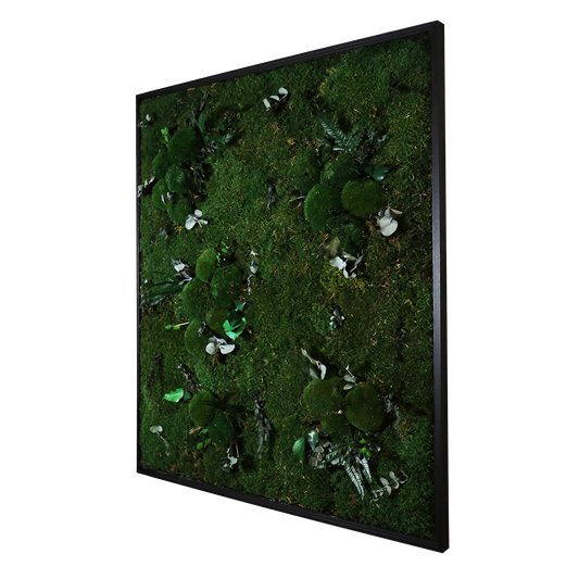 Mosschilderij Rechthoek Hout - Jungle Style Kalm