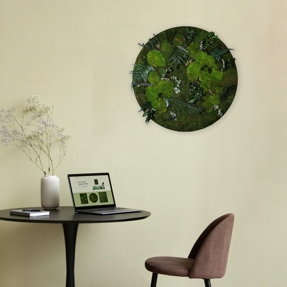 Mosschilderij Cirkel Staal - Jungle Style Wild