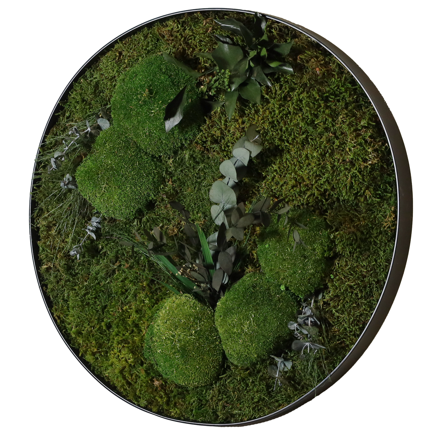 Mosschilderij Cirkel Staal - Jungle Style Kalm